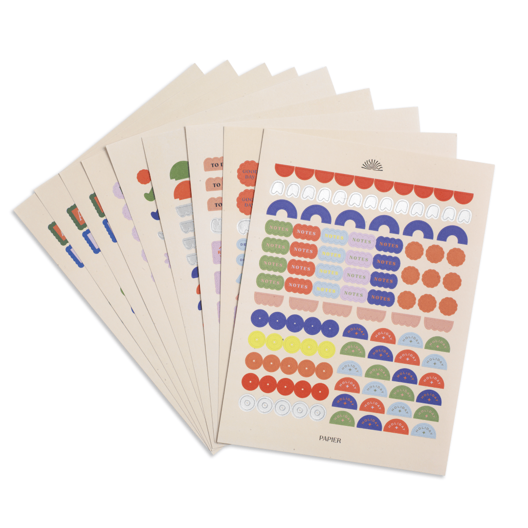Papier paper Planner Stickers Silver New Packaging