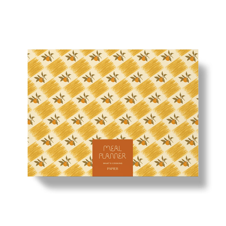 Papier paper Undated Weekly Meal Planner & Grocery List - Orange Check