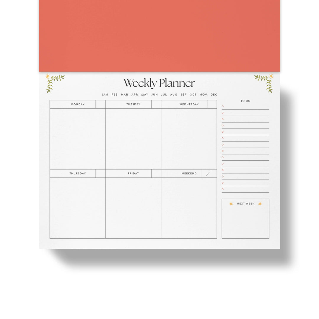 Papier paper Weekly Desk Planner, Undated -  Folklore Birds