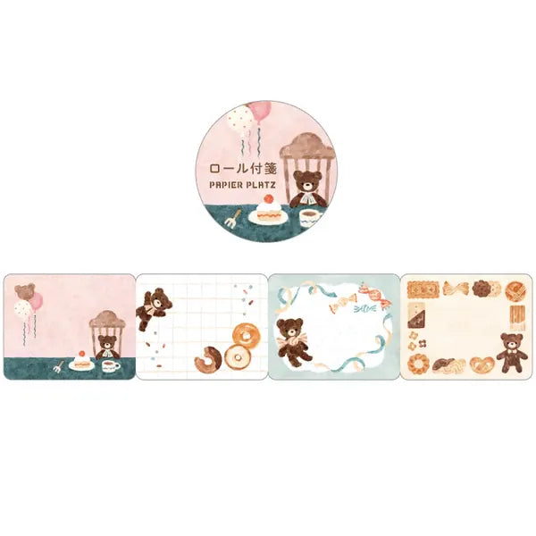Papier Platz Paper Nakauchi Waka Roll Sticky Notes – Bear & Sweets