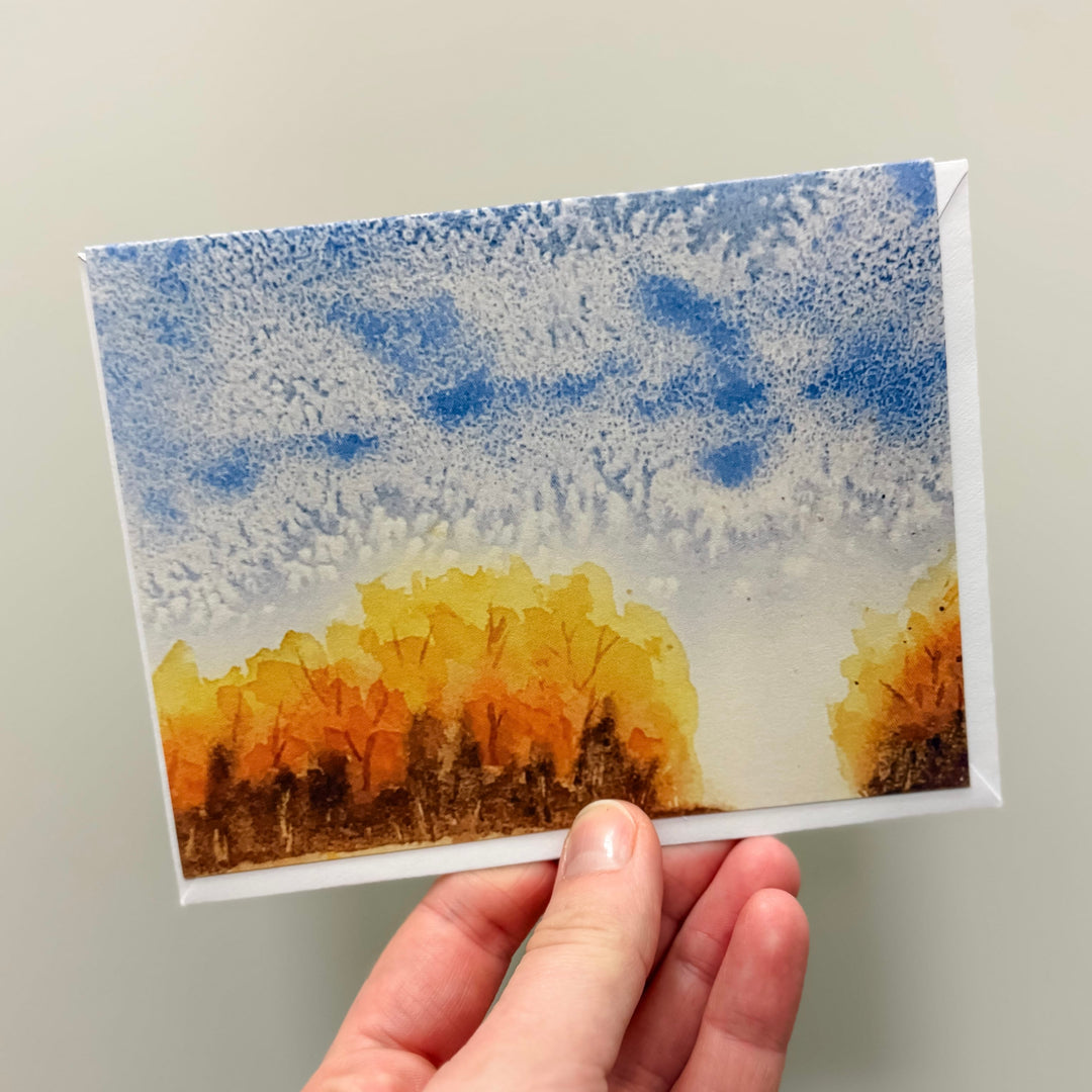 PEO Cards Autumn Sky Blank Card