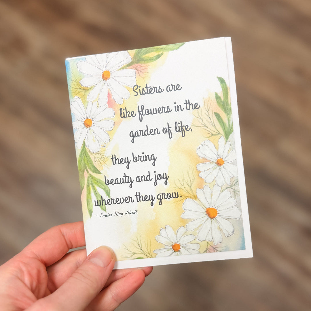 PEO Cards Sisters Are Like Flowers Blank Card