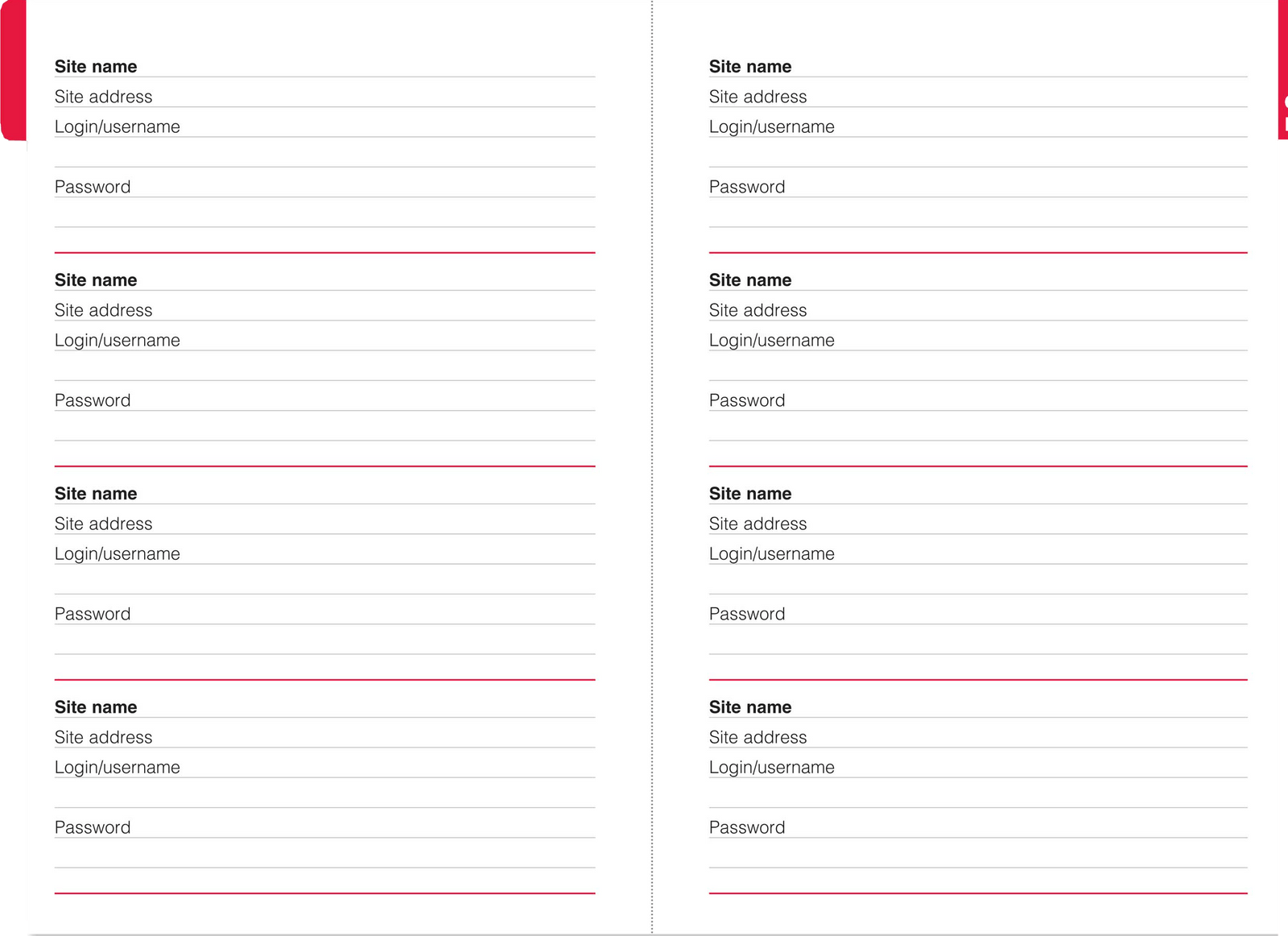Peter Pauper Press Address Book Black Large-Format Internet Address & Password
