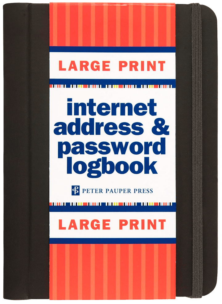 Peter Pauper Press Address Book Large Print Internet Address & Password Logbook