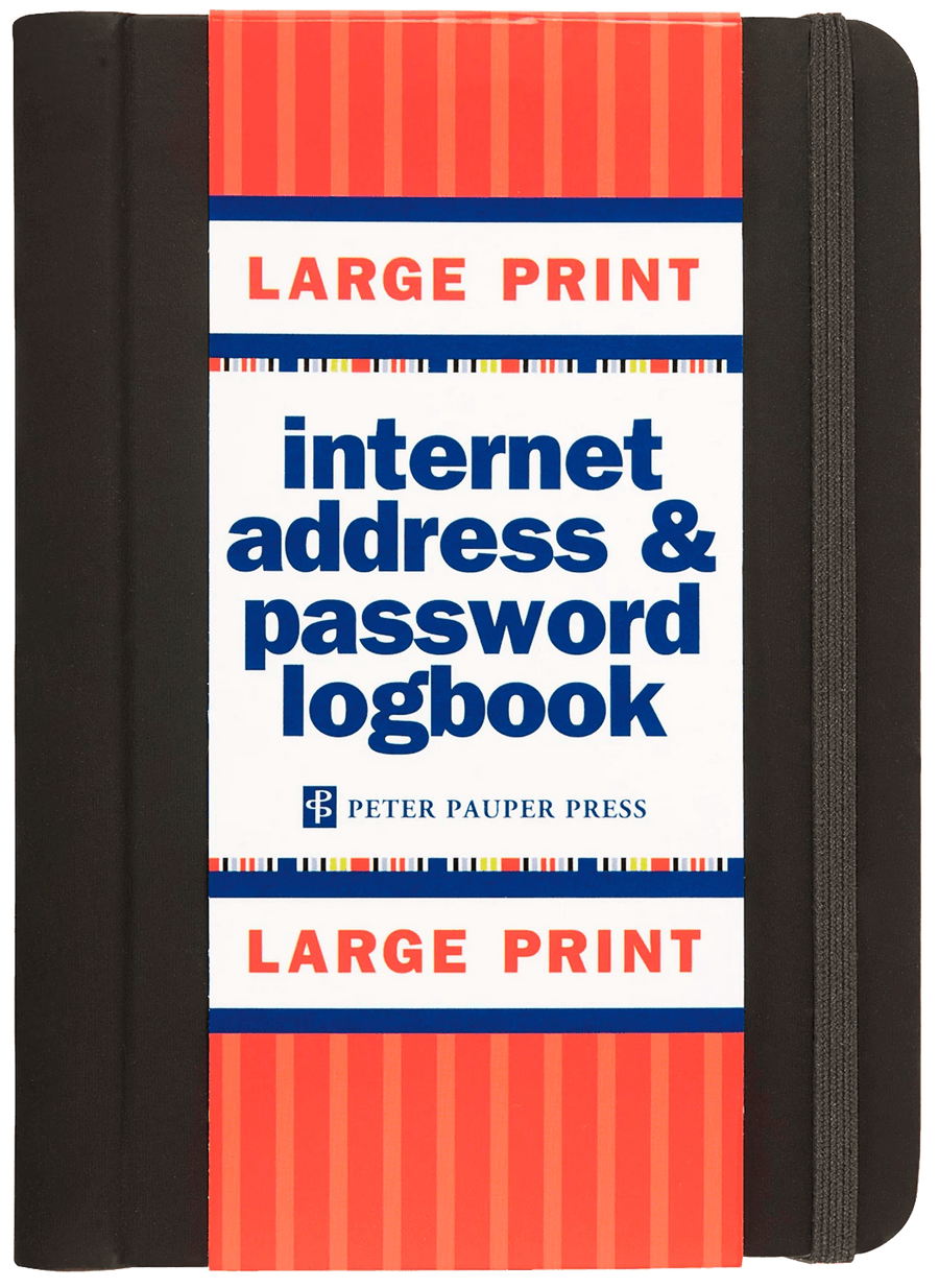 Peter Pauper Press Address Book Large Print Internet Address & Password Logbook