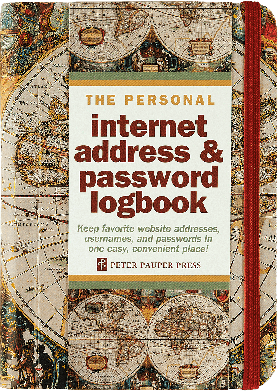 Peter Pauper Press Address Book Old World Internet Address & Password Logbook