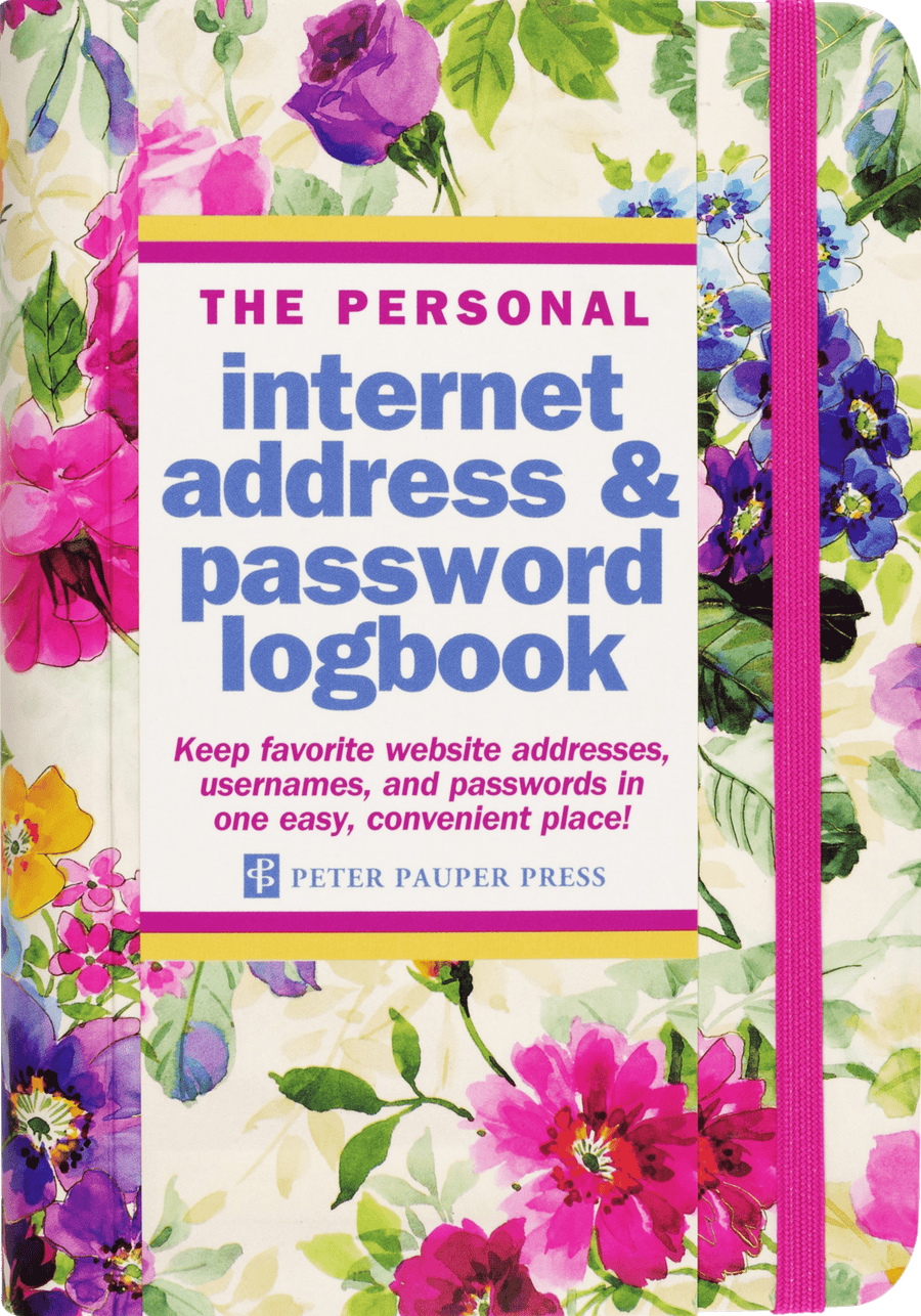 Peter Pauper Press Address Book Peony Garden Internet Address & Password Logbook