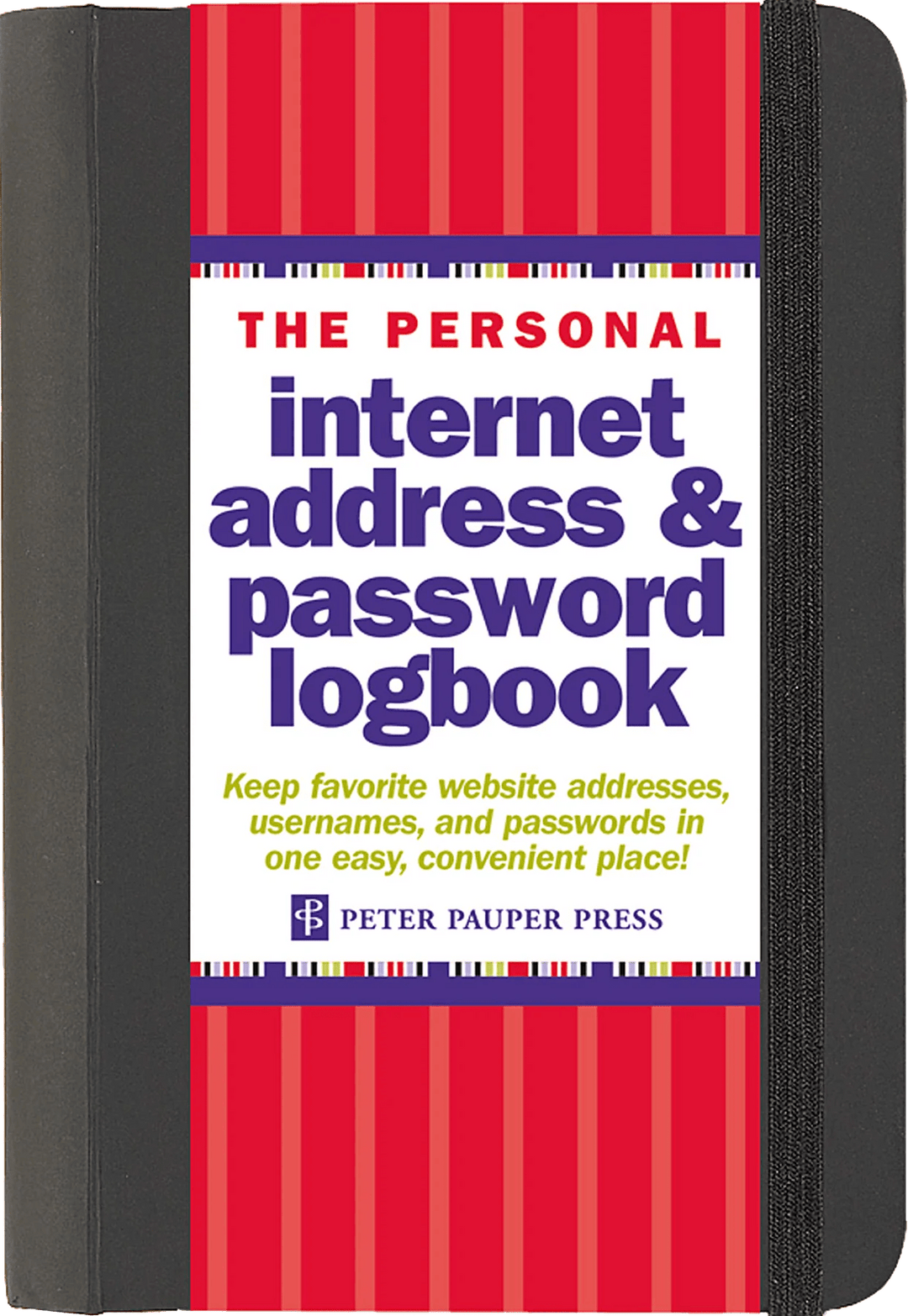 Peter Pauper Press Address Book The Personal Internet Address & Password Logbook (Black)