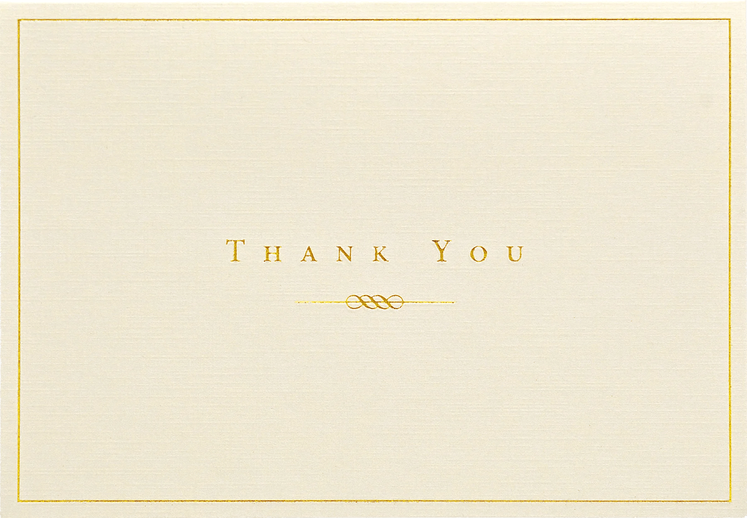 Peter Pauper Press Card Gold and Cream Thank You Notes