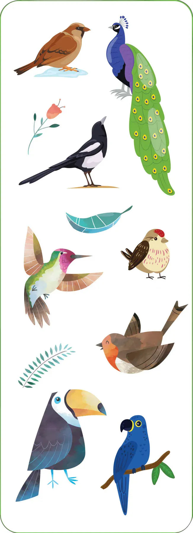 Peter Pauper Press Cards Birds Sticker Set