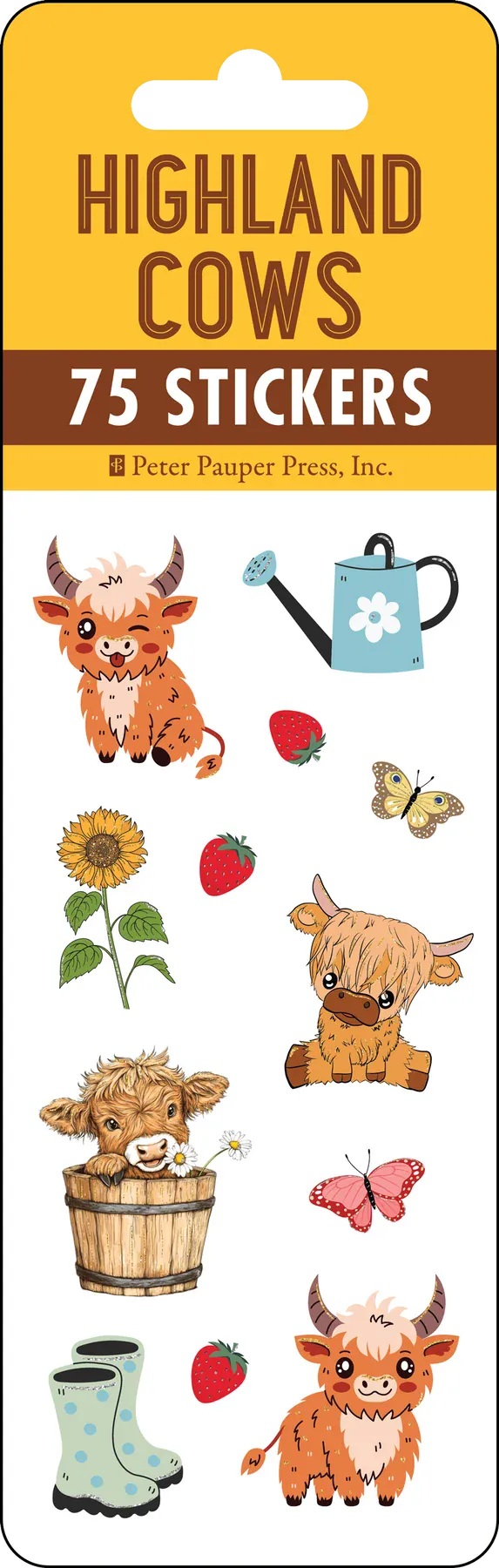 Peter Pauper Press Cards Highland Cows Sticker Set