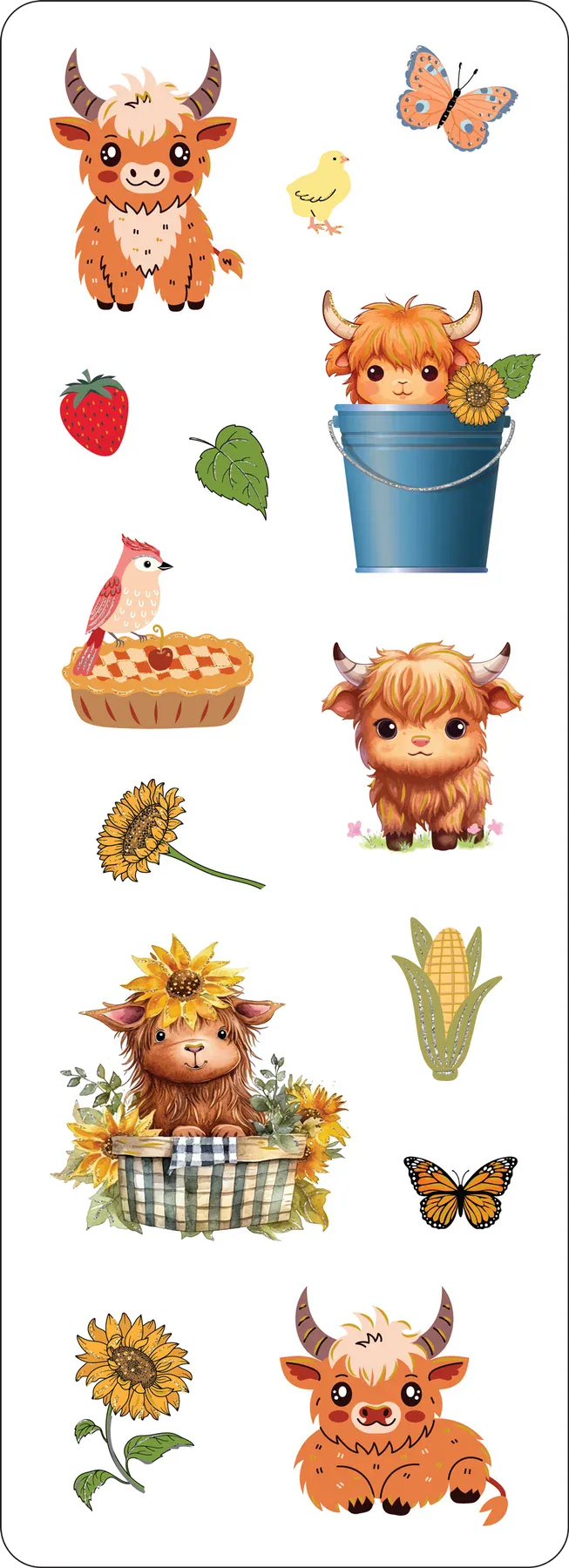 Peter Pauper Press Cards Highland Cows Sticker Set