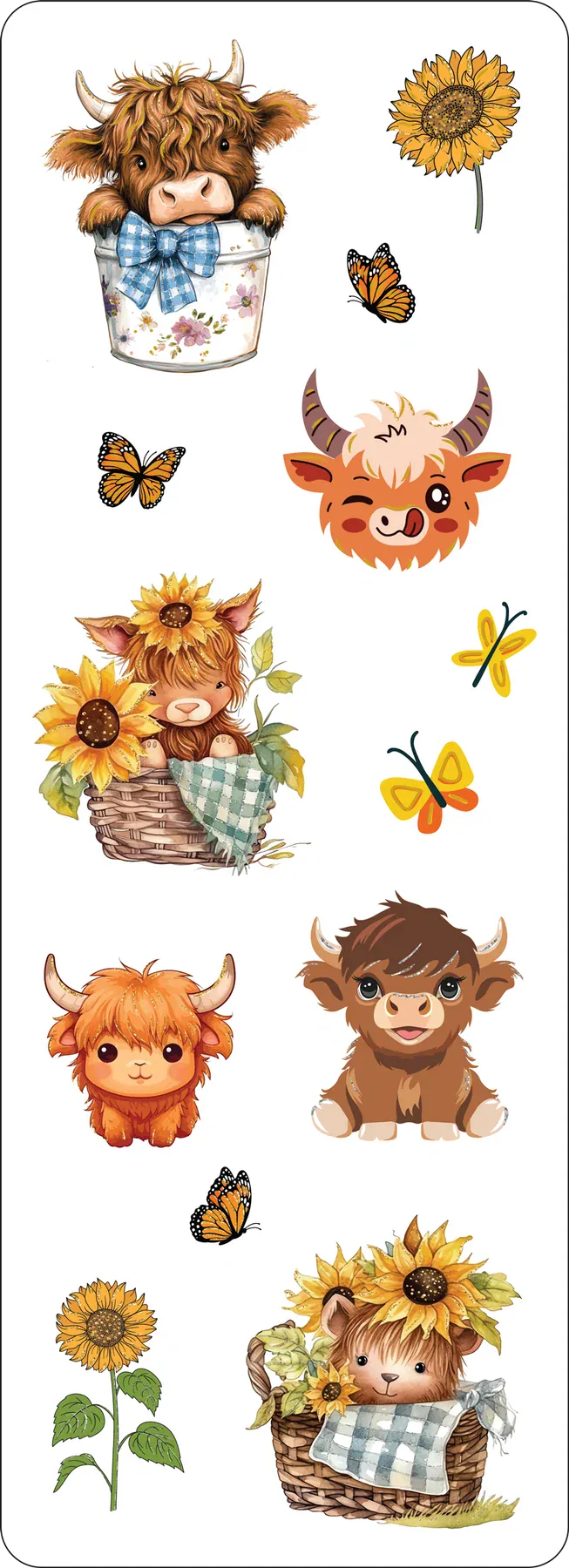 Peter Pauper Press Cards Highland Cows Sticker Set