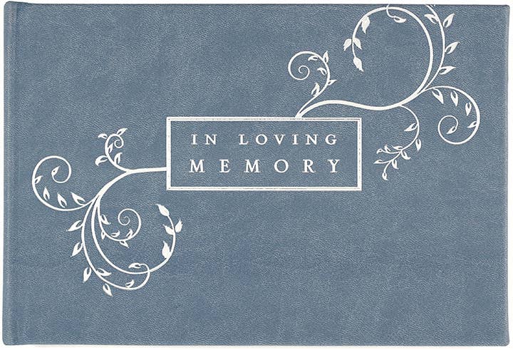 Peter Pauper Press Funeral Guest Book In Loving Memory Funeral Guest Book - Blue