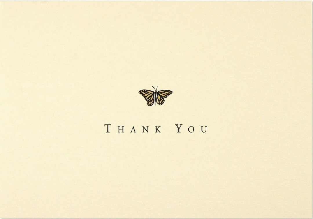 Peter Pauper Press Note Cards Gold Butterfly Thank You Notes