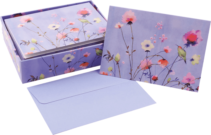 Peter Pauper Press Note Cards Lavender Wildflowers Note Cards