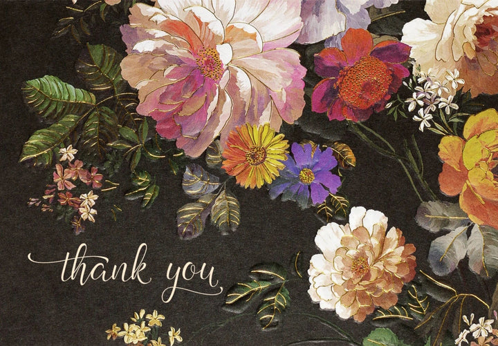 Peter Pauper Press Note Cards Midnight Floral Thank You Notes