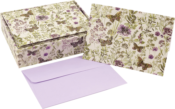 Peter Pauper Press Paper Amethyst Butterflies Note Cards