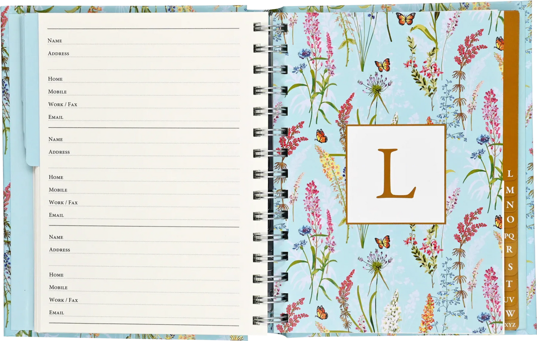 Peter Pauper Press Paper Blooms &amp; Butterflies Large Address Book