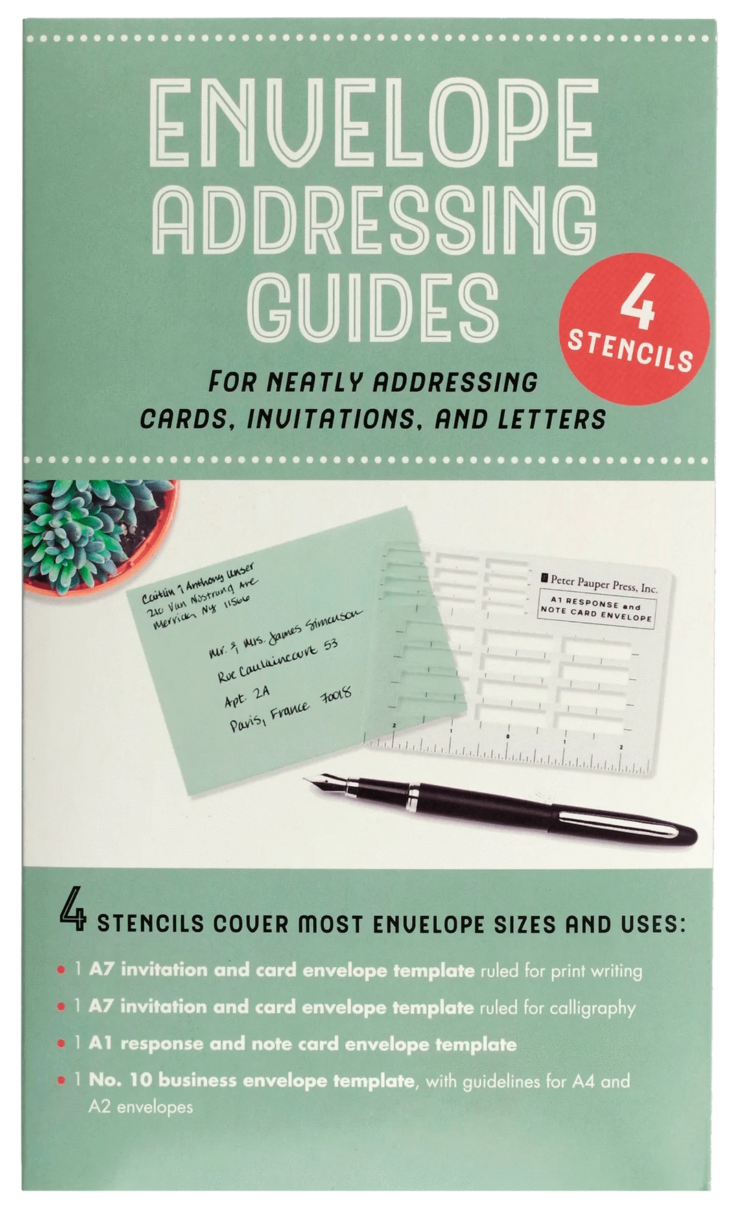 Peter Pauper Press Paper Envelope Addressing Guides