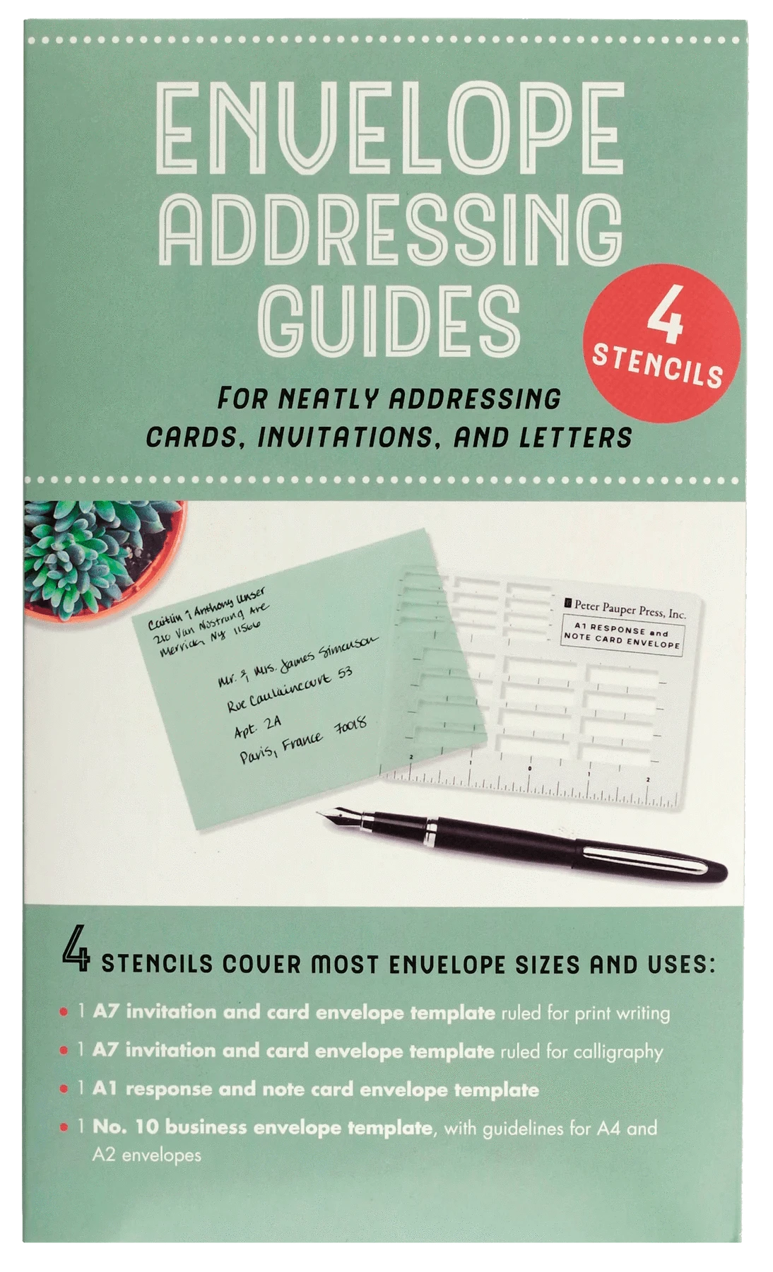 Peter Pauper Press Paper Envelope Addressing Guides