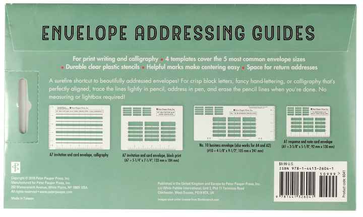 Peter Pauper Press Paper Envelope Addressing Guides