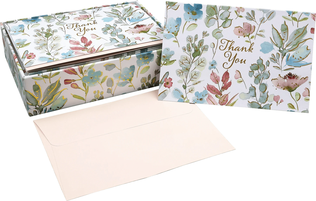 Peter Pauper Press Paper Floral Watercolor Thank You Notes