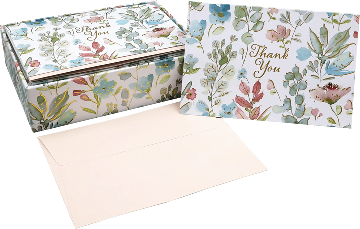 Peter Pauper Press Paper Floral Watercolor Thank You Notes