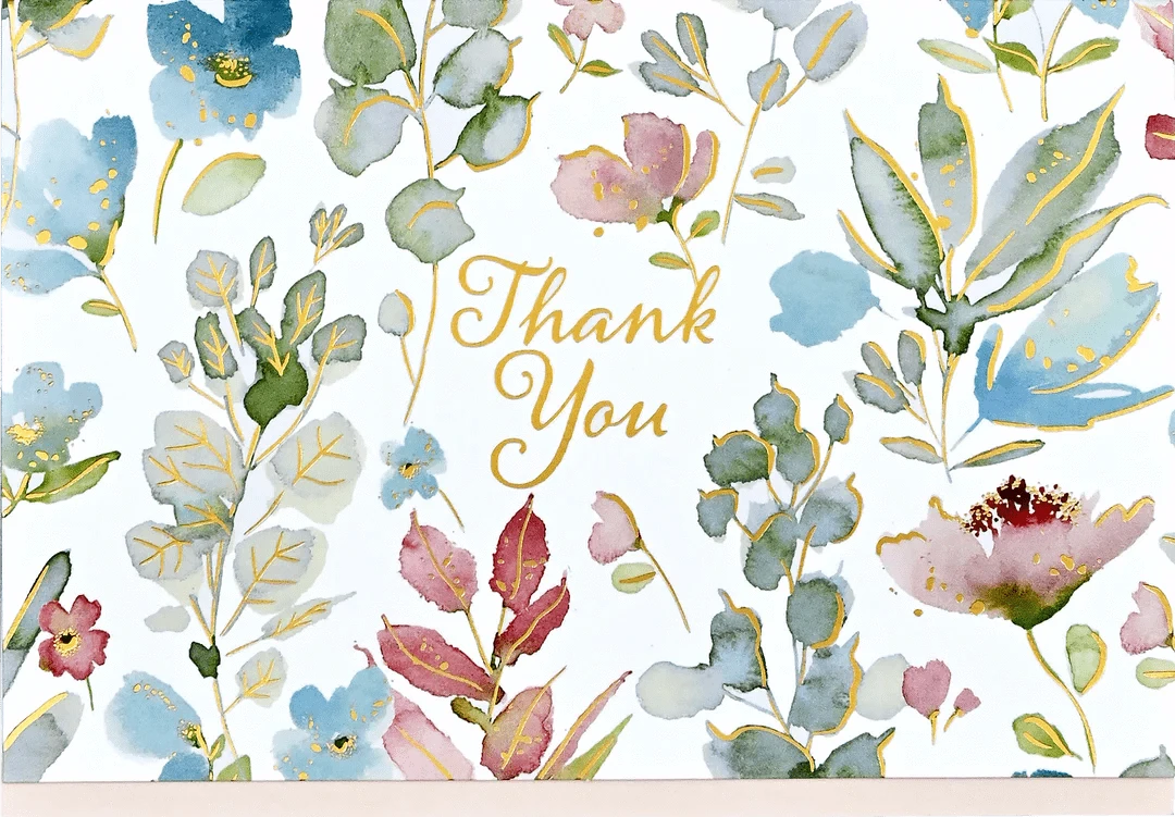 Peter Pauper Press Paper Floral Watercolor Thank You Notes