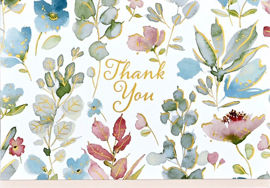 Peter Pauper Press Paper Floral Watercolor Thank You Notes