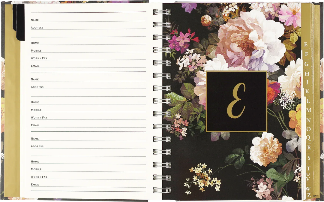 Peter Pauper Press Paper Midnight Floral Large Address Book