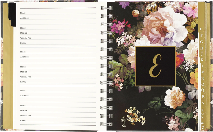 Peter Pauper Press Paper Midnight Floral Large Address Book