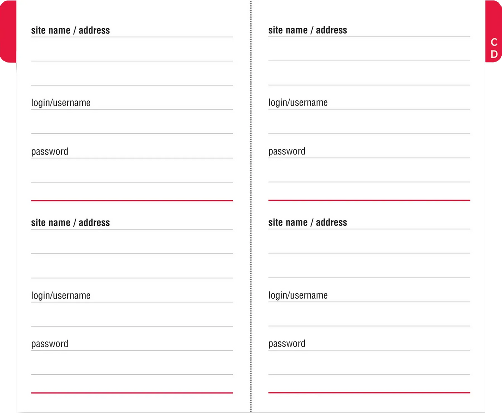Peter Pauper Press Paper The Pocket Internet Address & Password Logbook (Black)
