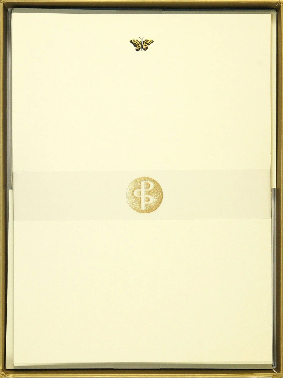 Peter Pauper Press Stationery Set Gold Butterfly Stationery Set