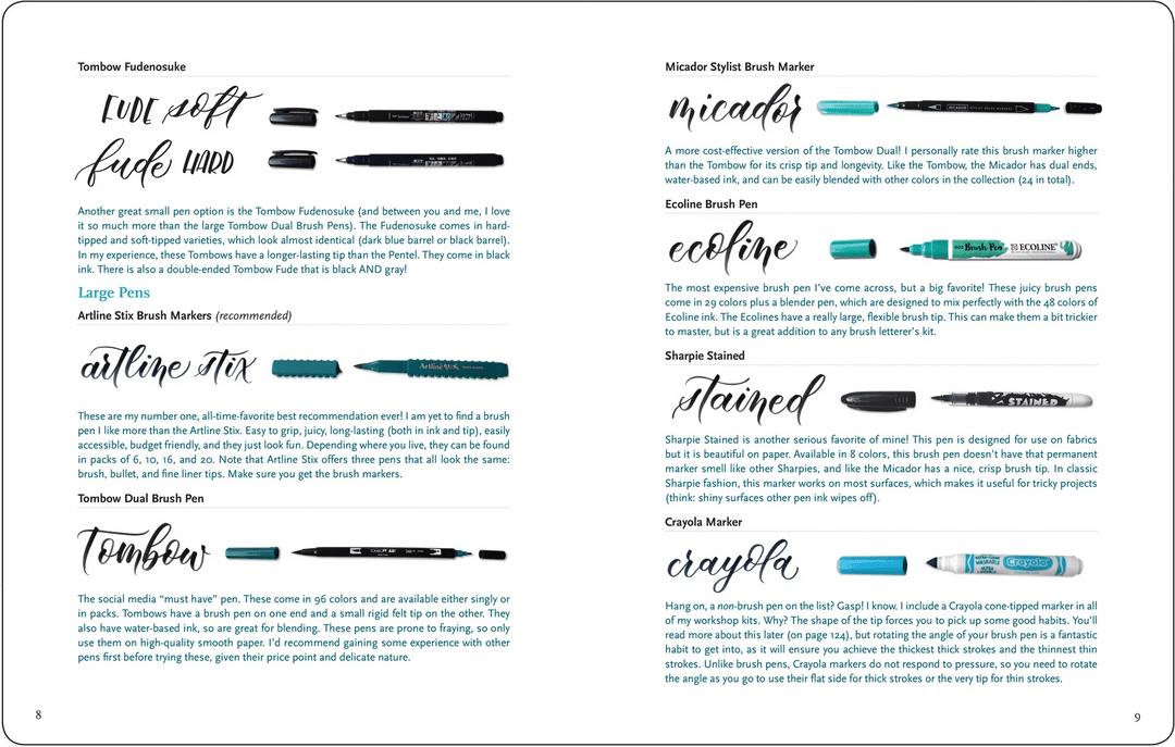 Peter Pauper Press Workbook Brush Lettering from A to Z