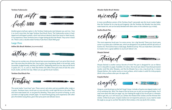 Peter Pauper Press Workbook Brush Lettering from A to Z