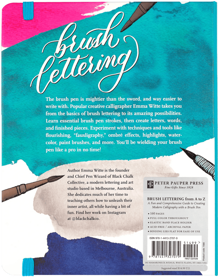 Peter Pauper Press Workbook Brush Lettering from A to Z