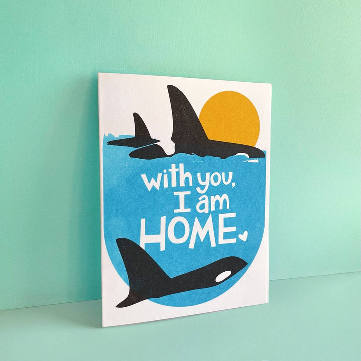Pier Six Press Cards Orca Home -  Risograph Love Card