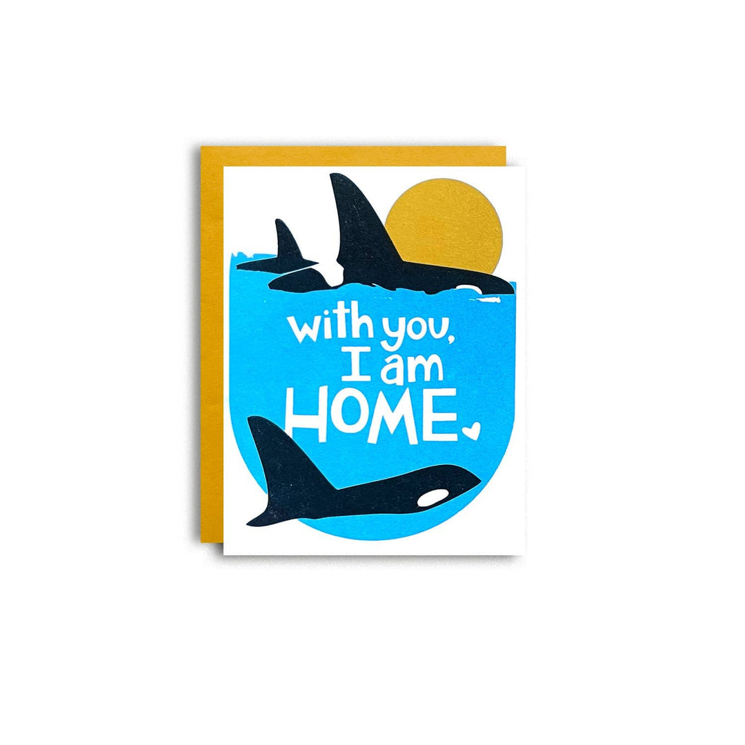 Pier Six Press Cards Orca Home -  Risograph Love Card