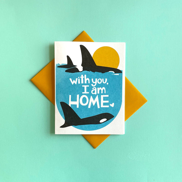 Pier Six Press Cards Orca Home -  Risograph Love Card