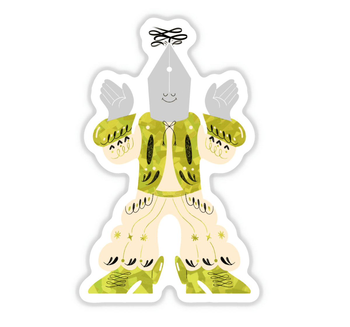 Pier Six Press Cards Pen Pal - Holographic Vinyl Sticker
