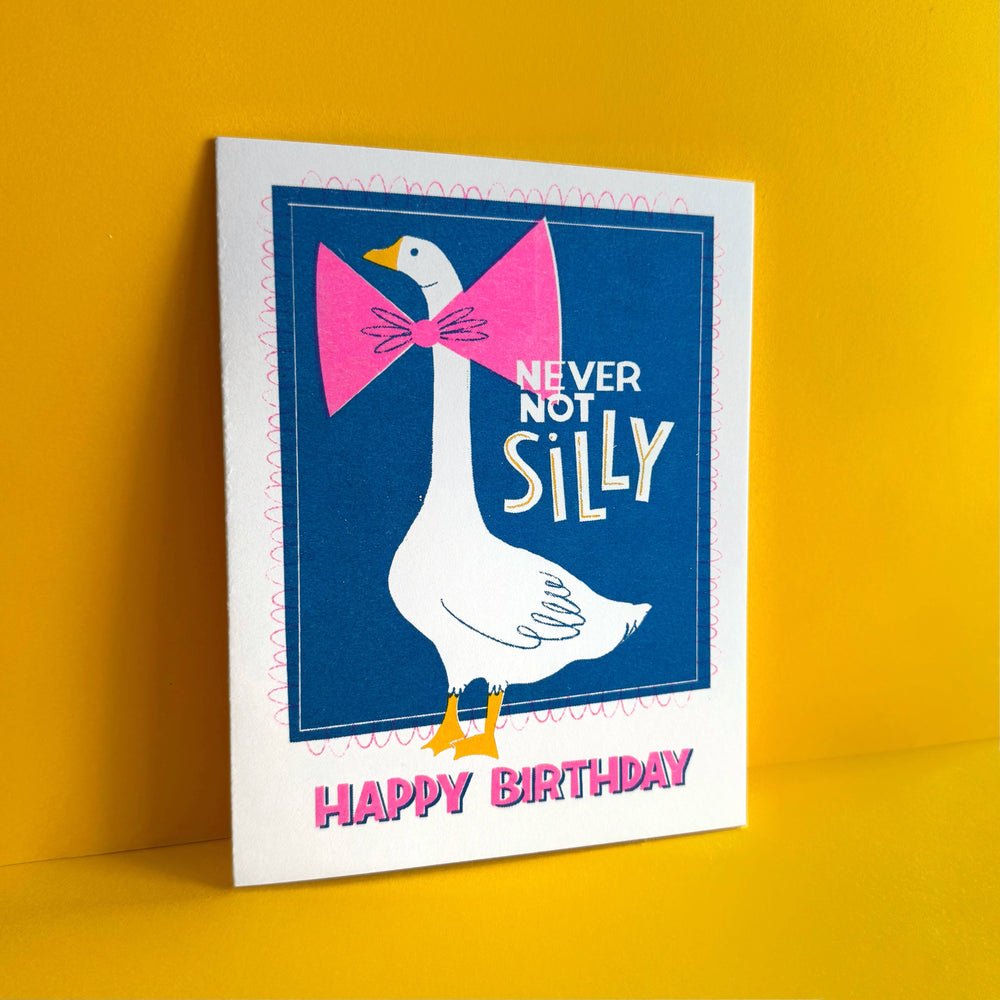 Pier Six Press Cards Silly Goose - Funny Risograph Birthday Card