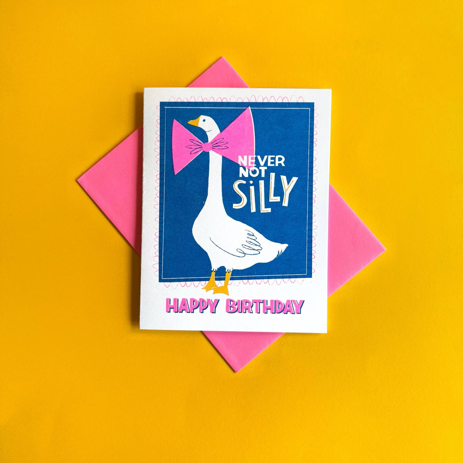 Pier Six Press Cards Silly Goose - Funny Risograph Birthday Card