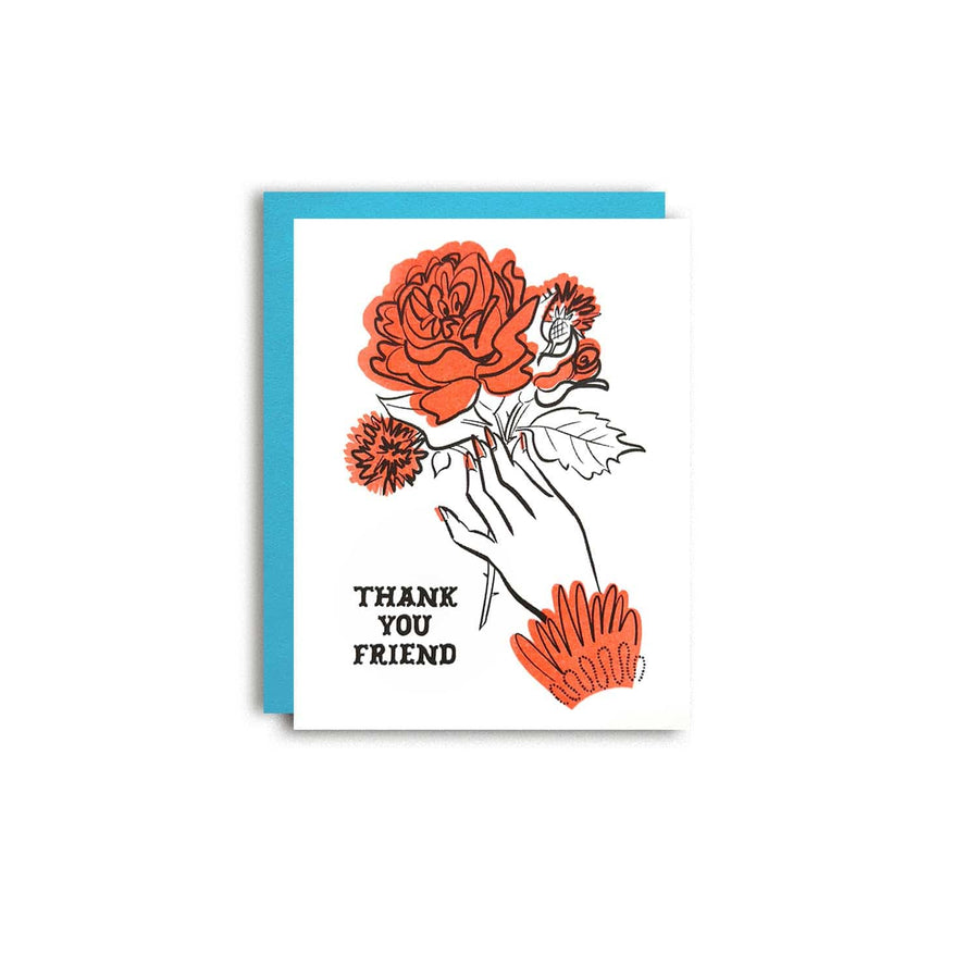 Pier Six Press Cards Thank you Friend - Risograph Greeting Card