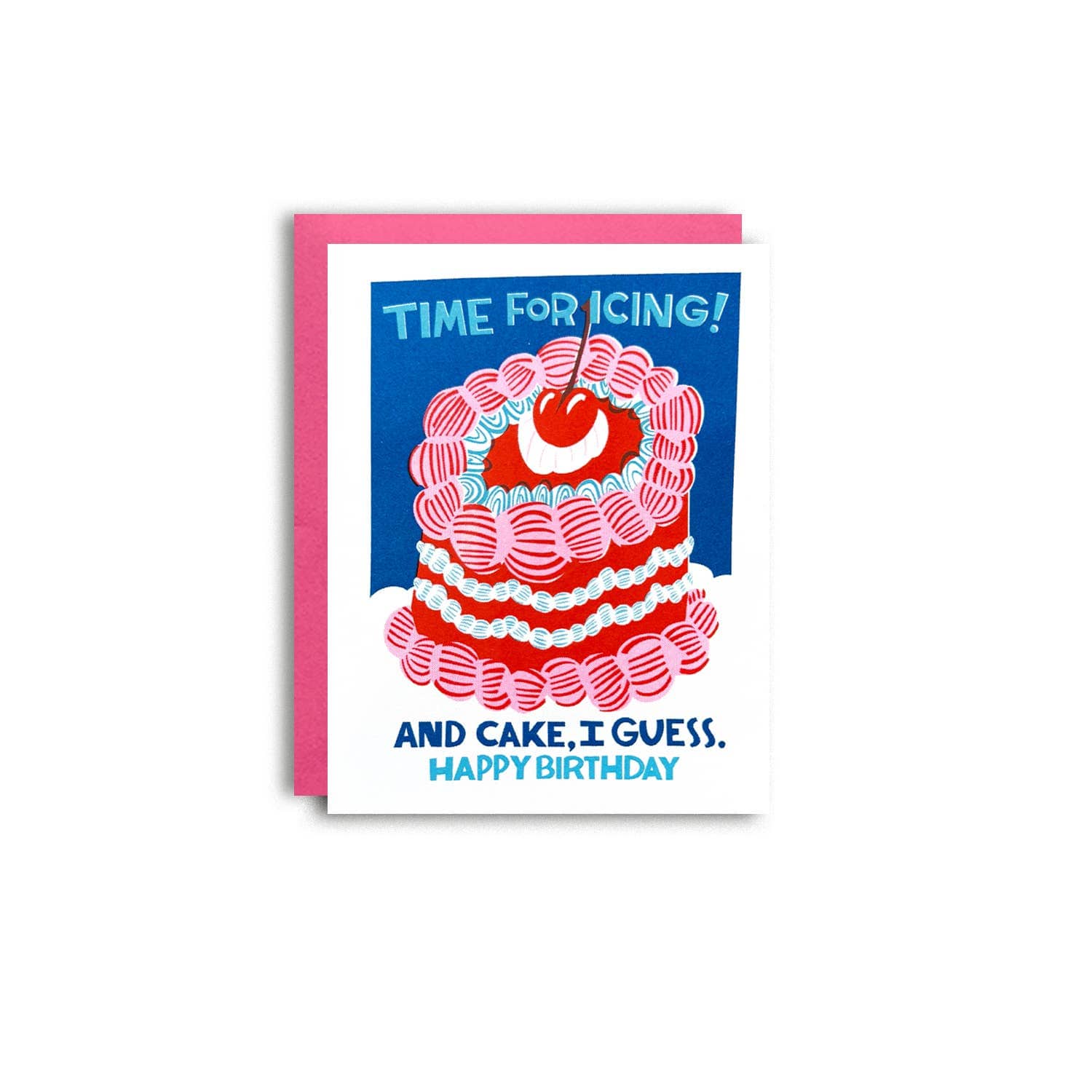 Pier Six Press Cards Time for Icing - Risograph Birthday Card