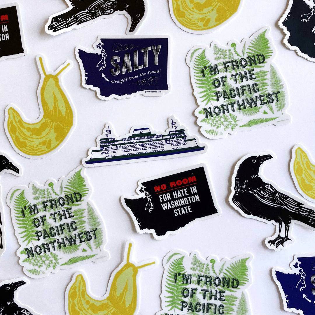 Pier Six Press Cards Washington State Ferry Sticker