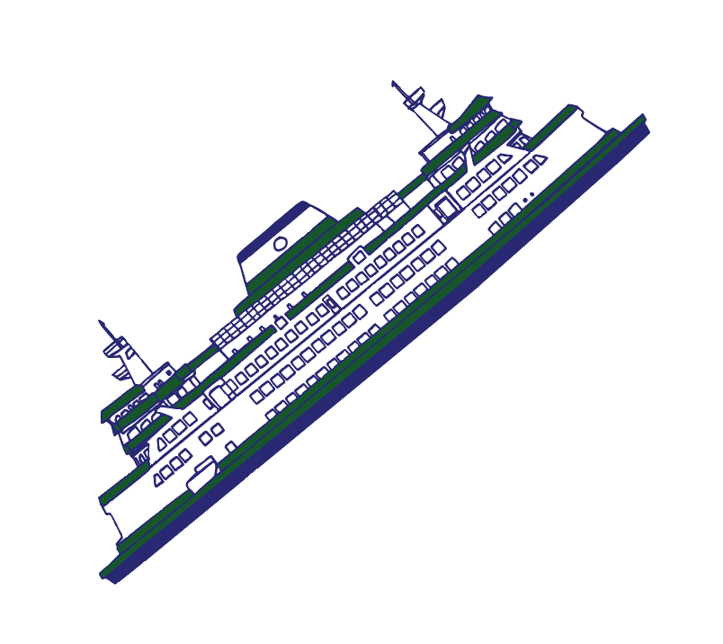 Pier Six Press Cards Washington State Ferry Sticker