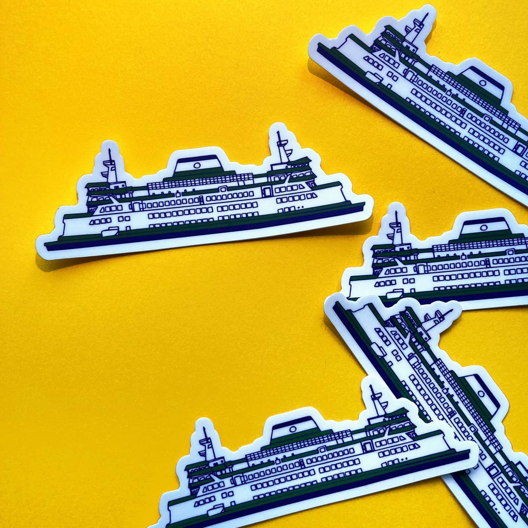 Pier Six Press Cards Washington State Ferry Sticker