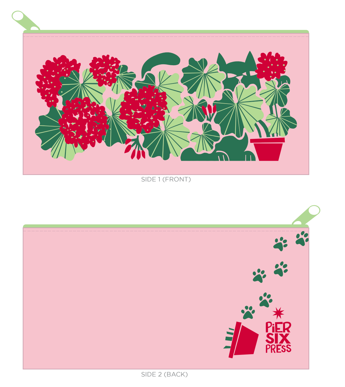 Pier Six Press Fashion Houseplant + Cat Canvas Pouch