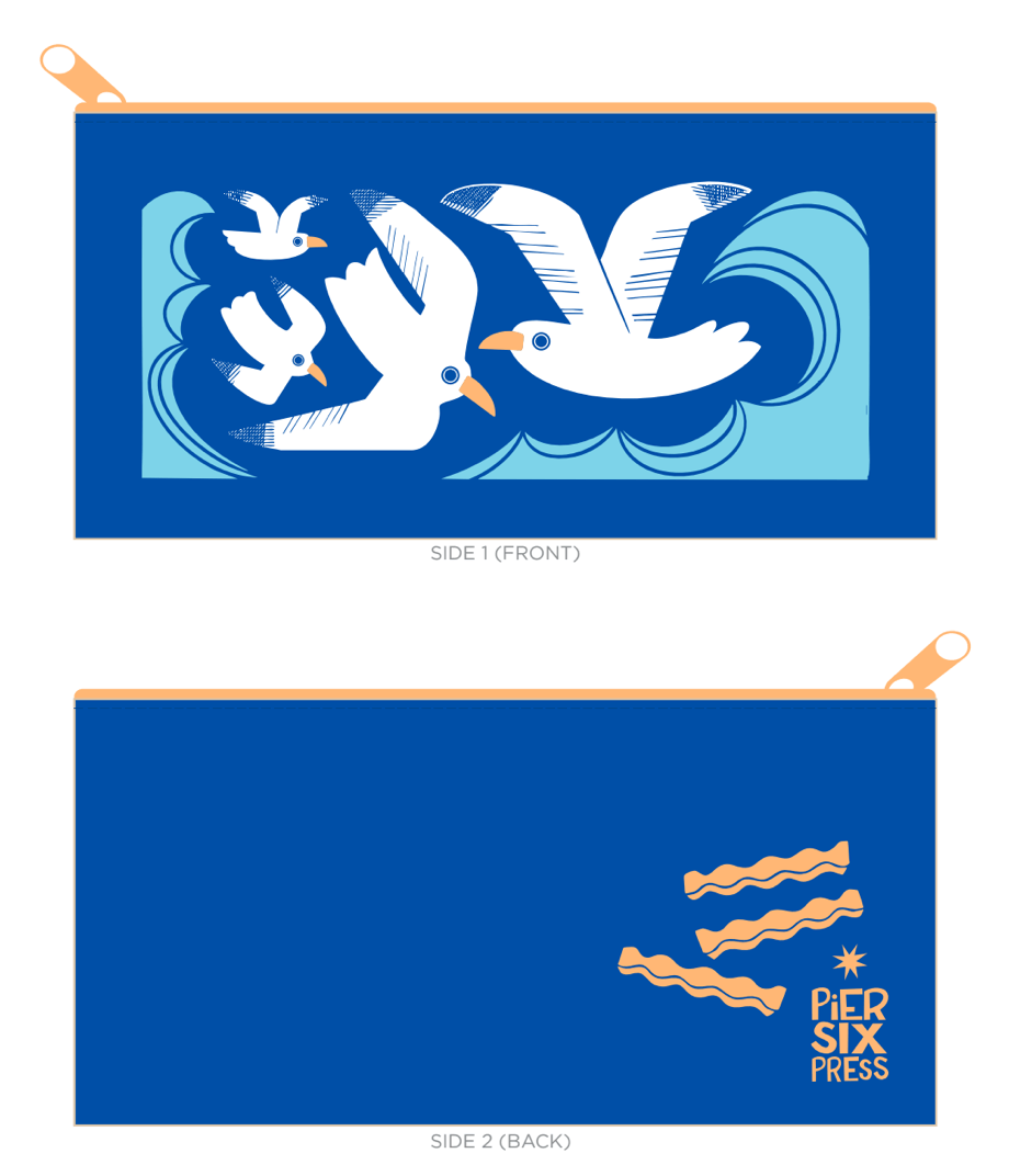Pier Six Press Fashion Seagull Travel Pouch 